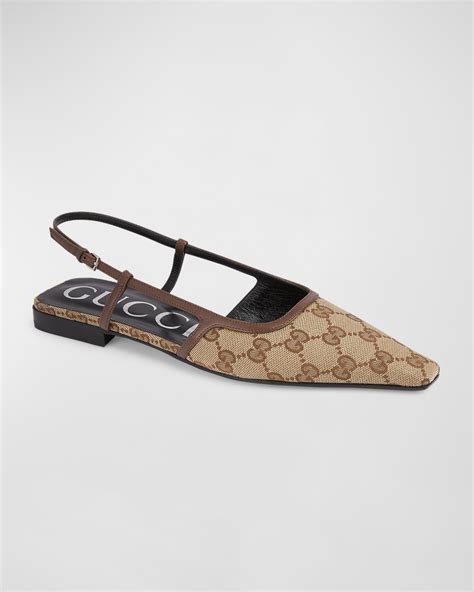 gucci demi monogram canvas slingback.